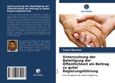 Capa do livro de Untersuchung der Beteiligung der Öffentlichkeit als Beitrag zu guter Regierungsführung 