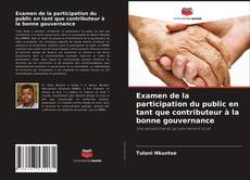 Couverture de Examen de la participation du public en tant que contributeur à la bonne gouvernance