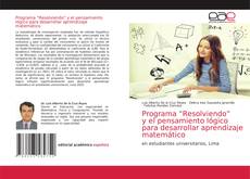 Couverture de Programa “Resolviendo” y el pensamiento lógico para desarrollar aprendizaje matemático
