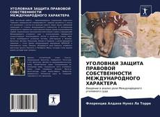 УГОЛОВНАЯ ЗАЩИТА ПРАВОВОЙ СОБСТВЕННОСТИ МЕЖДУНАРОДНОГО ХАРАКТЕРА的封面