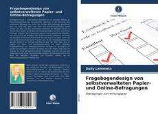 Capa do livro de Fragebogendesign von selbstverwalteten Papier- und Online-Befragungen 