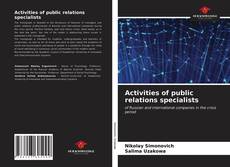 Capa do livro de Activities of public relations specialists 