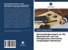 Capa do livro de Herausforderungen an die Beweiskraft von vor äthiopischen Gerichten vorgelegten Beweisen 