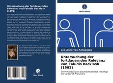 Couverture de Untersuchung der fortdauernden Relevanz von Faludis Backlash (1992)