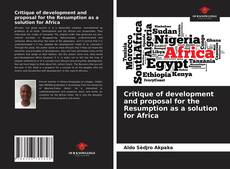 Capa do livro de Critique of development and proposal for the Resumption as a solution for Africa 