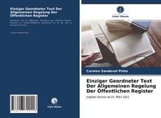 Buchcover von Einziger Geordneter Text Der Allgemeinen Regelung Der Öffentlichen Register