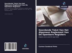 Buchcover von Geordende Tekst Van Het Algemeen Reglement Van De Openbare Registers