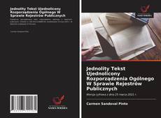 Buchcover von Jednolity Tekst Ujednolicony Rozporządzenia Ogólnego W Sprawie Rejestrów Publicznych