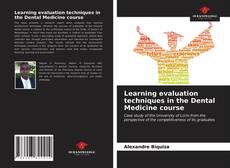 Capa do livro de Learning evaluation techniques in the Dental Medicine course 