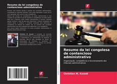 Resumo da lei congolesa de contencioso administrativo kitap kapağı