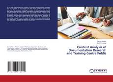 Copertina di Content Analysis of Documentation Research and Training Centre Public