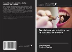 Portada del libro de Consideración estética de la sustitución canina