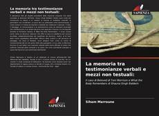 Capa do livro de La memoria tra testimonianze verbali e mezzi non testuali: 