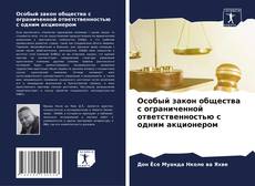 Buchcover von Особый закон общества с ограниченной ответственностью с одним акционером