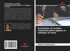 Buchcover von Evaluation of written communication papers in colleges of ense