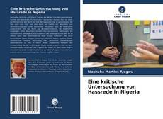 Copertina di Eine kritische Untersuchung von Hassrede in Nigeria
