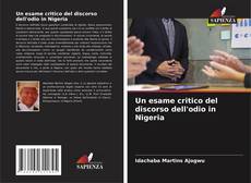 Portada del libro de Un esame critico del discorso dell'odio in Nigeria