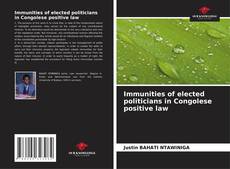 Обложка Immunities of elected politicians in Congolese positive law