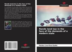 Portada del libro de Nande land law in the face of the demands of a modern state