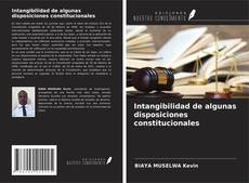 Bookcover of Intangibilidad de algunas disposiciones constitucionales