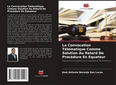 La Convocation Télématique Comme Solution Au Retard De Procédure En Equateur kitap kapağı