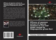 Copertina di Efficacy of aqueous extract of Agavae Sisalana on rice leaf blight caused by Magnaporthe grisae Barr