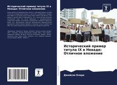 Buchcover von Исторический пример титула IX в Неваде: Отличное вложение