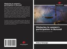 Portada del libro de Obstacles to women's participation in Burundi