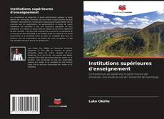 Institutions supérieures d'enseignement kitap kapağı