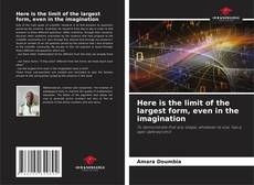 Buchcover von Here is the limit of the largest form, even in the imagination