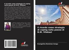 Capa do livro de Il ricordo come strategia di coping nella poesia di B.W. Vilakazi 