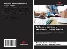 Couverture de Criticism of the General Pedagogical Training program