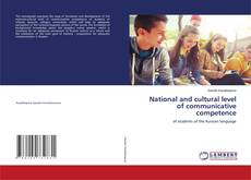 Buchcover von National and cultural level of communicative competence