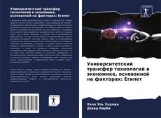 Copertina di Университетский трансфер технологий в экономике, основанной на факторах: Египет