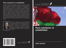 Portada del libro de Para mantener la estabilidad