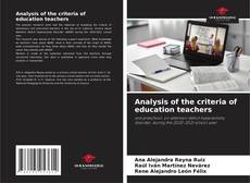 Couverture de Analysis of the criteria of education teachers