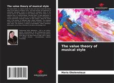 Capa do livro de The value theory of musical style 