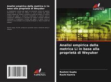 Bookcover of Analisi empirica della metrica Li in base alla proprietà di Weyuker