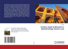 Buchcover von Criteria Sadd al-Dhariah in Epistemology Islamic Law