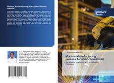 Copertina di Modern Manufacturing process for Nimonic material