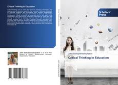 Copertina di Critical Thinking in Education