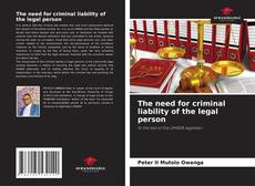 Portada del libro de The need for criminal liability of the legal person