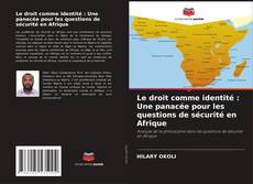 Le droit comme identité : Une panacée pour les questions de sécurité en Afrique kitap kapağı