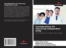 Capa do livro de Considerations for improving independent study 