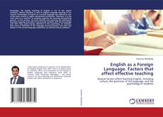 English as a Foreign Language. Factors that affect effective teaching的封面