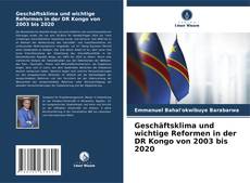 Geschäftsklima und wichtige Reformen in der DR Kongo von 2003 bis 2020 kitap kapağı