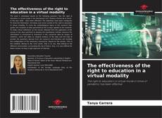 Portada del libro de The effectiveness of the right to education in a virtual modality
