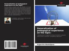 Couverture de Generalization of pedagogical experience on the topic: