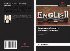 Portada del libro de Features of remo - thematic relations