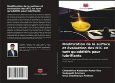 Capa do livro de Modification de la surface et évaluation des NTC en tant qu'additifs pour lubrifiants 